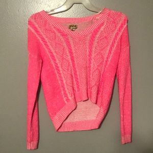 Hot pink cropped sweater
